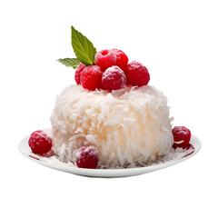 Sticker - coconut snow ball cake with berries