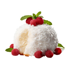 Sticker - coconut snow ball cake with berries