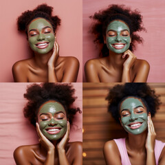 Wall Mural - portrait of a woman with a green mask