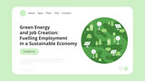 Fototapeta  - Green energy Environmentalist Concept Landing Page Template, Website Banner, Advertisement and Marketing Material, Online Advertising, Business Presentation Vector Illustration