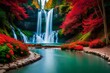 beautiful waterfall in forest 
waterfall with rose and flowers
waterfall background
waterfall scenery
waterfall in spring 
