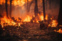 Koala In An Australian Forest Fire