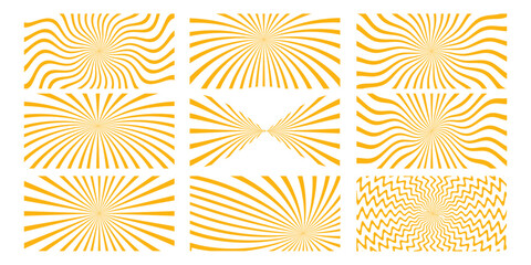Wall Mural - collection of star burst background yellow