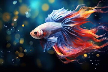 Beauty fantasy fighting fish art Generative AI