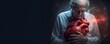 Old man with heart disease ai, Generative AI