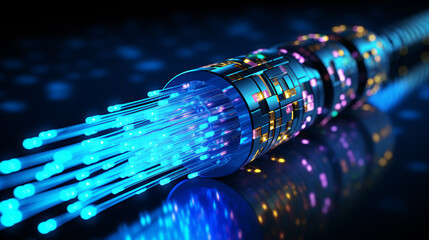 Sticker - an optical fiber cable illustrated in three dimensions..