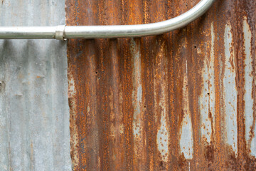 Wall Mural - Industrial rusty background old grunge rusty zinc wall for textured background old rusty galvanized rust and scratched steel texture corrugated iron siding vintage background