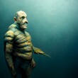 fishman a man with fins and gills realistic highly detailed 