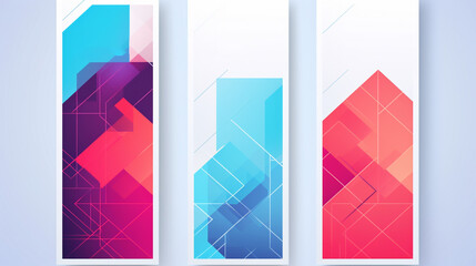 Trendy Website template design with interface elements