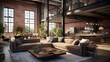 © Iman - Panoramic view of modern living room interior. 3d rendering