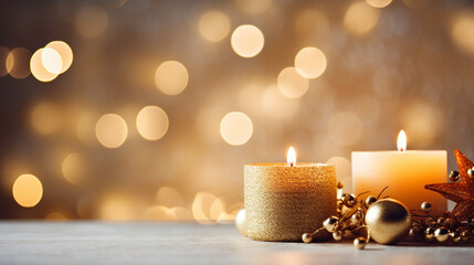 A candlelit Advent wreath with soft bokeh lights, spiritual practices of Christians, bokeh