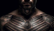 Tattooed Man With A Muscular Build And Confident Stance Generated By AI