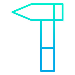 Sticker - Outline gradient Hammer icon