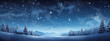 Paysage d'une nuit en hiver avec un ciel étoilé