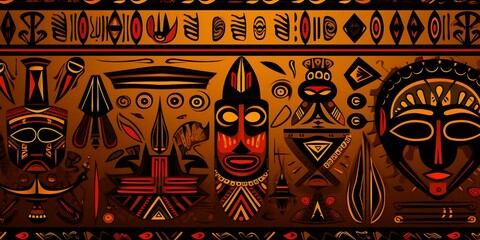 Wall Mural - african tribal pattern background