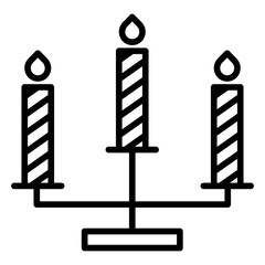 Poster - Outline Wedding Candle icon