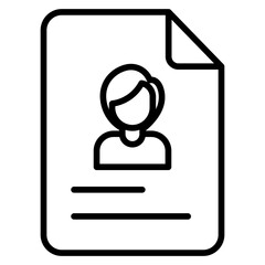 Sticker - Outline Woman Profile Document icon