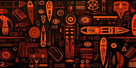 Wall Mural - african tribal pattern background