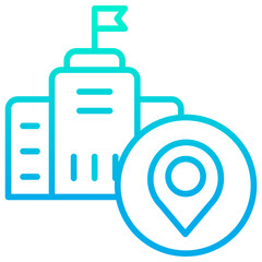 Sticker - Outline gradient School Location icon