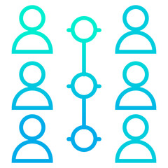 Outline gradient User Network icon