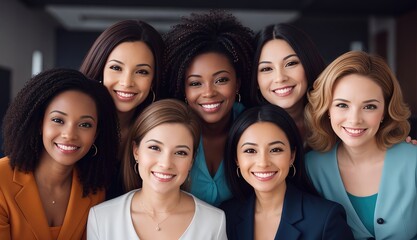 Inclusivity in empowering women in the workplace celebrating International Women's Day with multiracial female teachers and diversity, equity, and inclusion in the education sector.