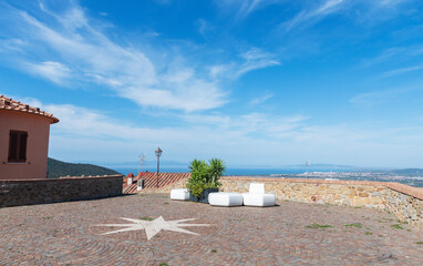 Sticker - Scarlino: Panoramic terrace overlooking the Gulf of Follonica and the Island of Elba.