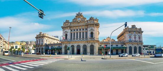 Poster - Railway station in Genoa