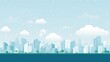 Expressive and vibrant city skyline illustration in silhouette