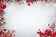 © David - Christmas border with snowflakes red cherries and pine needles from Christmas tree