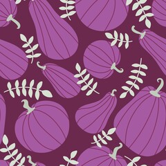 Wall Mural - Autumn cartoon harvest season Halloween pumpkins pattern for wrapping paper and fabrics and linens and kitchen