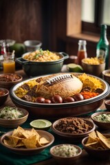 Wall Mural - A table filled with a variety of delicious food bowls