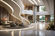 © scaliger - Rich house interior, luxury spacious hallway in modern mansion