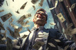 © scaliger - Happy businessman throwing money bills into air on city street