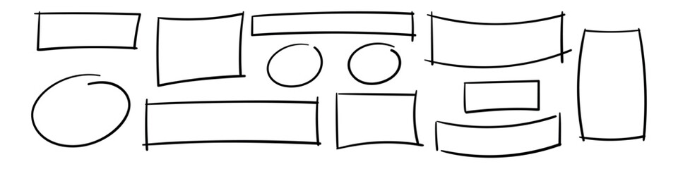 Wall Mural - rectangle borderline. square shape outline on hand drawing style. flat vector isolated illustration