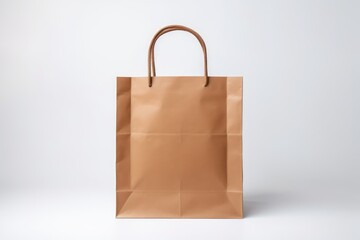  Recycled paper kraft shopping bag isolated on a white background