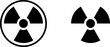 Nuclear Hazard Ionizing Radiation Danger X Rays Trefoil Warning Symbol Black Icon Set. Vector Image.