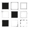 © Сергей Полякевич - Square black hand drawn grunge frames. Vector illustration. EPS 10.