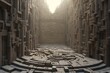 ancient roman street in the old town, Generative AI