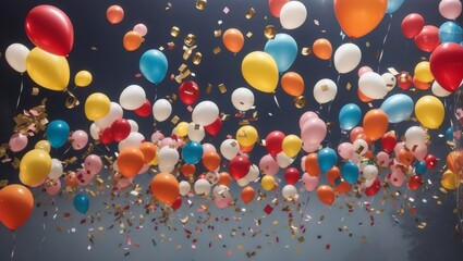 colorful balloons on the beach