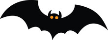 Bat Horror Icon. Sticker With Black Mouse For Halloween Decorations. Simple Icon With Animal From Different Sides Flies, Hangs, Sleep. Flying Fox Night Creatures Isolated On Transparent Background.