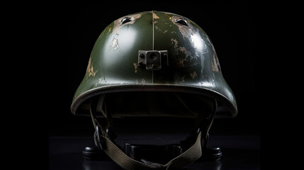 Wall Mural - War helmet of military.  Generative Ai