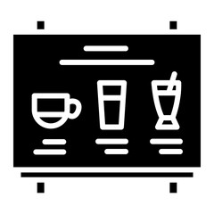 Illustration of Menu Board design Glyph Icon