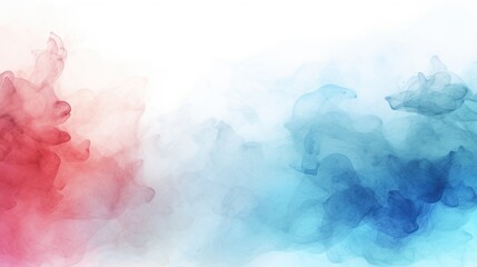 Wall Mural -  blue and red smoke is in the air on a white background.  generative ai