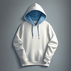 Wall Mural - Blank light blue hoodie template. Hoodie sweatshirt with long sleeve with clipping path, hoodie for design and print.