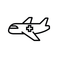 Wall Mural - Air ambulance plane vector icon