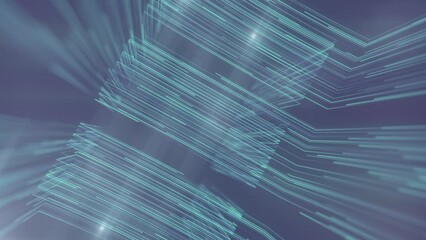Poster - Background with loop animation of bright streams of light rays. 3d rendering