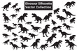 dinosaur silhouette vector collection