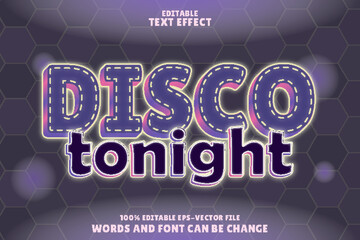 Wall Mural - disco tonight editable text effect emboss neon style