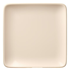 Wall Mural - Empty beige square plate isolated.