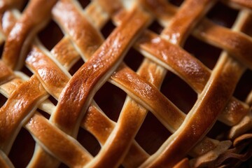 Poster - close-up of lattice work on an apple pie crust